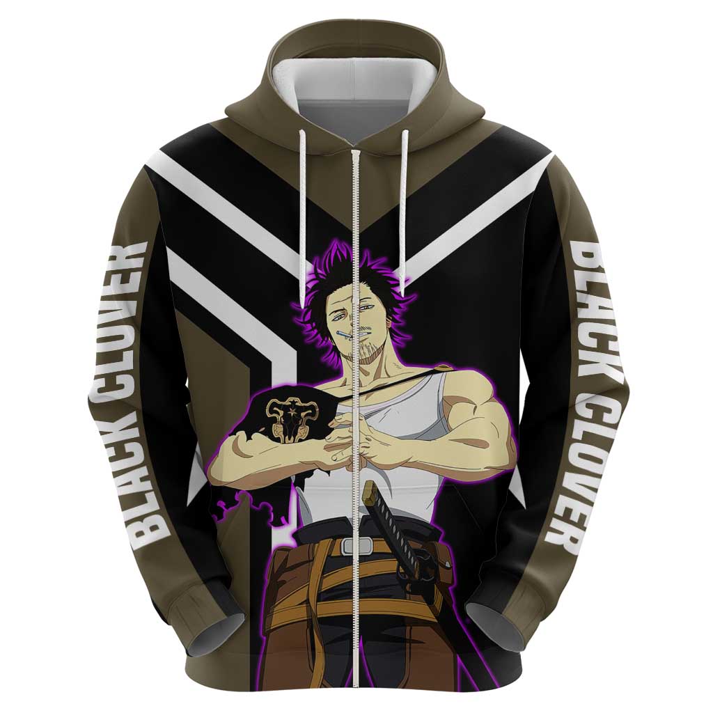 Yami Sukehiro Black Clover Hoodie with Dark Magic Pose and Powerful Battle Design - The Mazicc