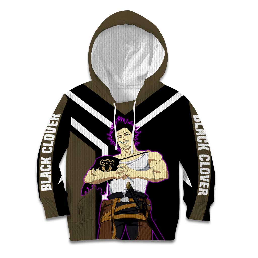 Yami Sukehiro Black Clover Kid Hoodie with Dark Magic Pose and Powerful Battle Design - The Mazicc