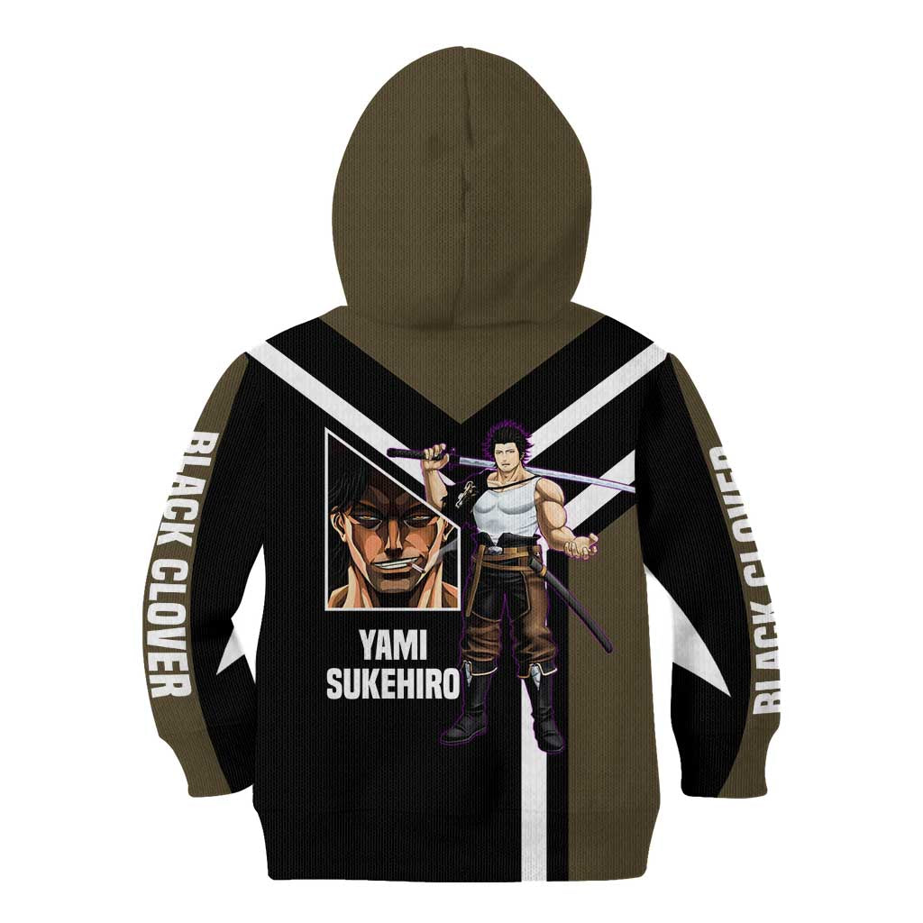 Yami Sukehiro Black Clover Kid Hoodie with Dark Magic Pose and Powerful Battle Design - The Mazicc