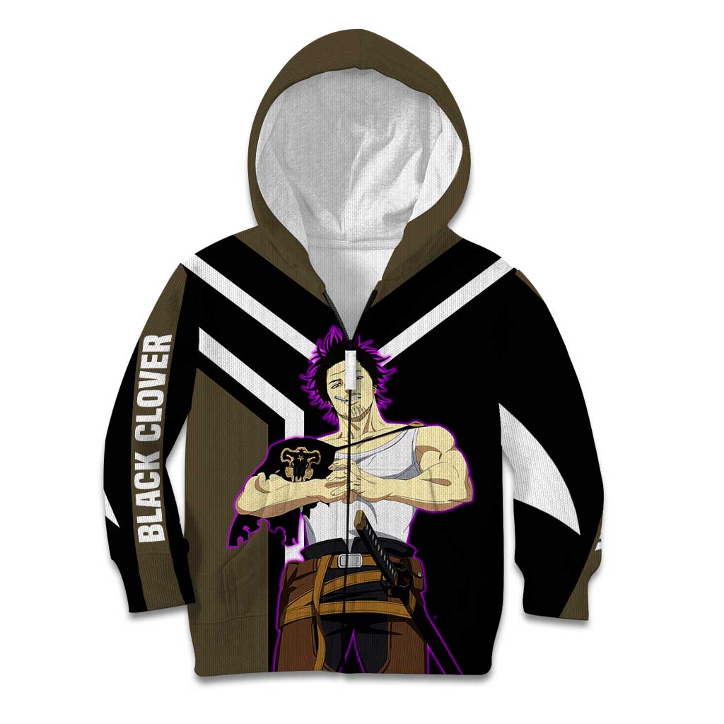 Yami Sukehiro Black Clover Kid Hoodie with Dark Magic Pose and Powerful Battle Design - The Mazicc