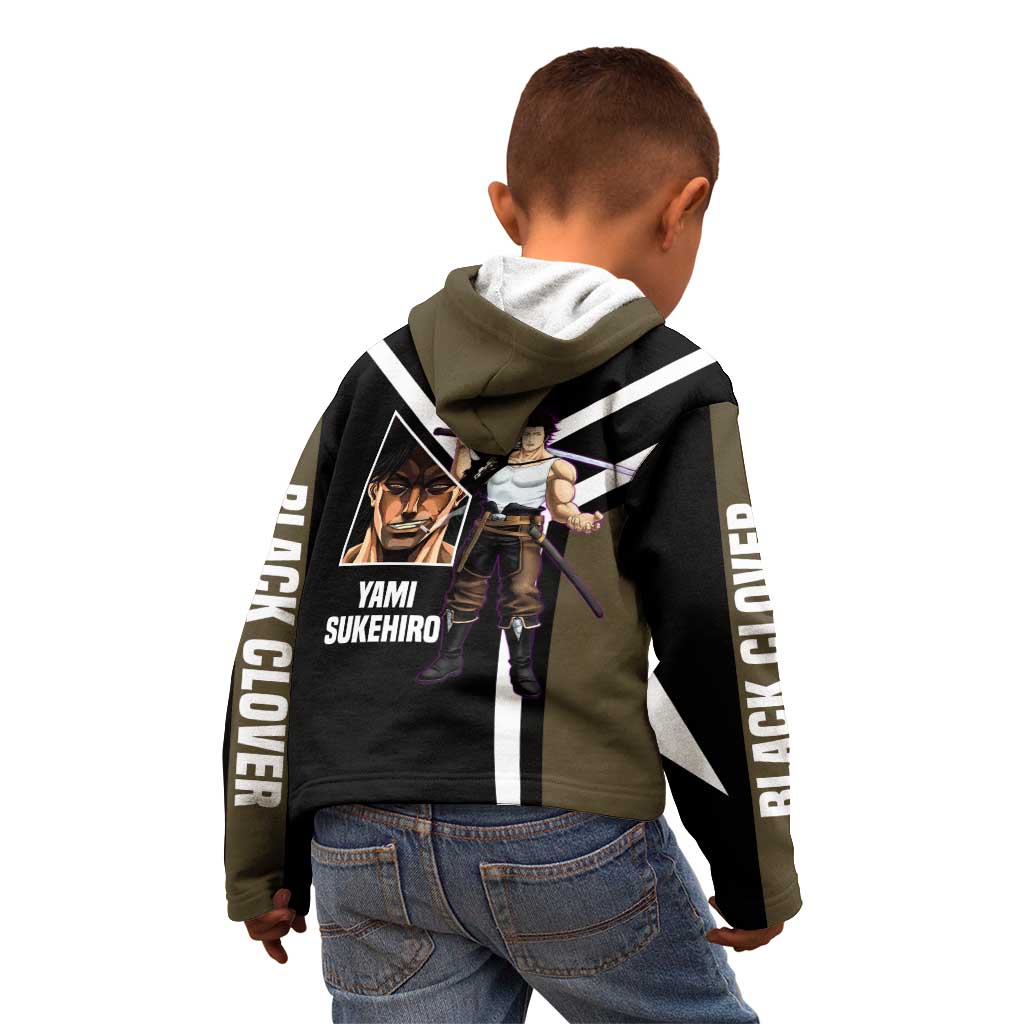 Yami Sukehiro Black Clover Kid Hoodie with Dark Magic Pose and Powerful Battle Design - The Mazicc