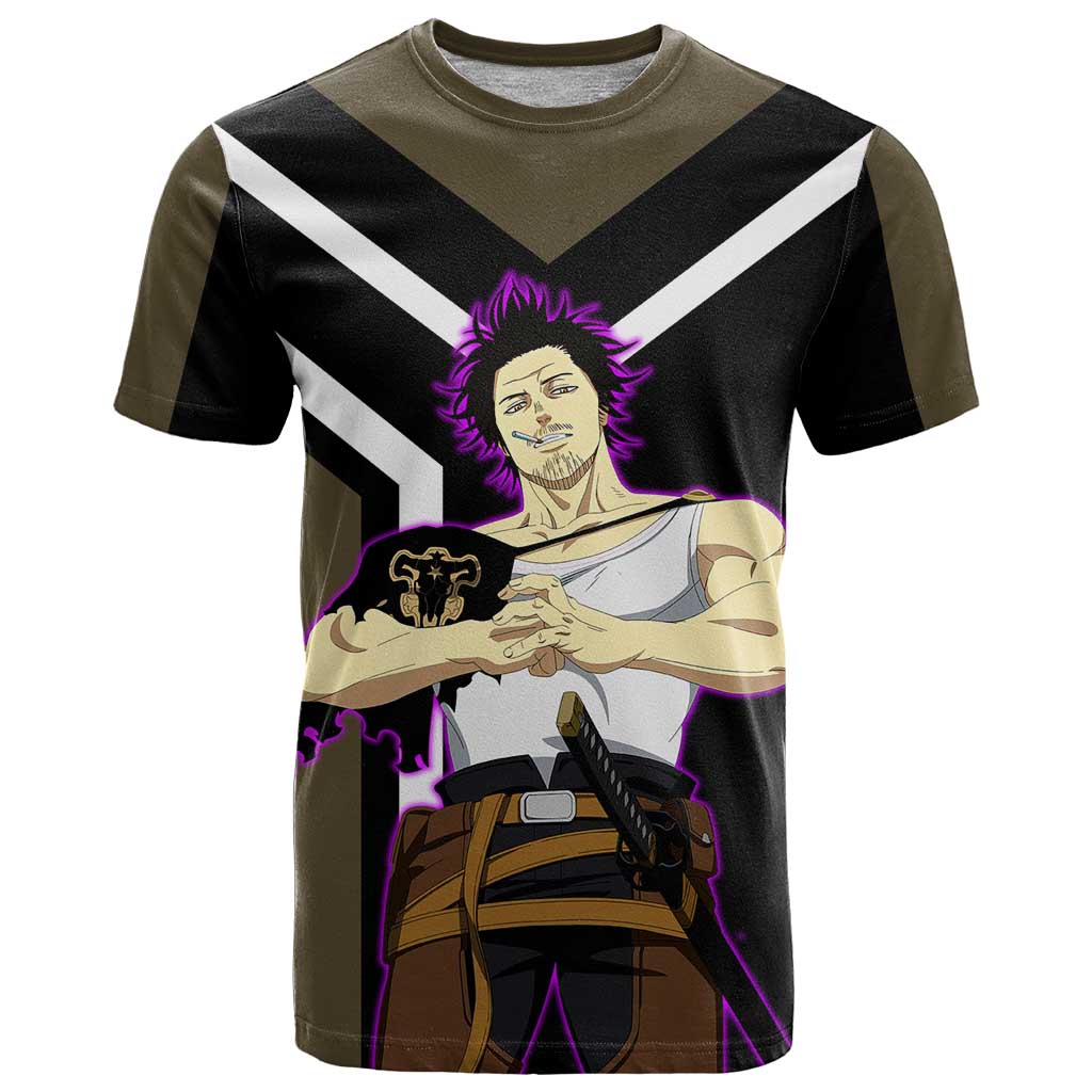 Yami Sukehiro Black Clover T Shirt with Dark Magic Pose and Powerful Battle Design - The Mazicc
