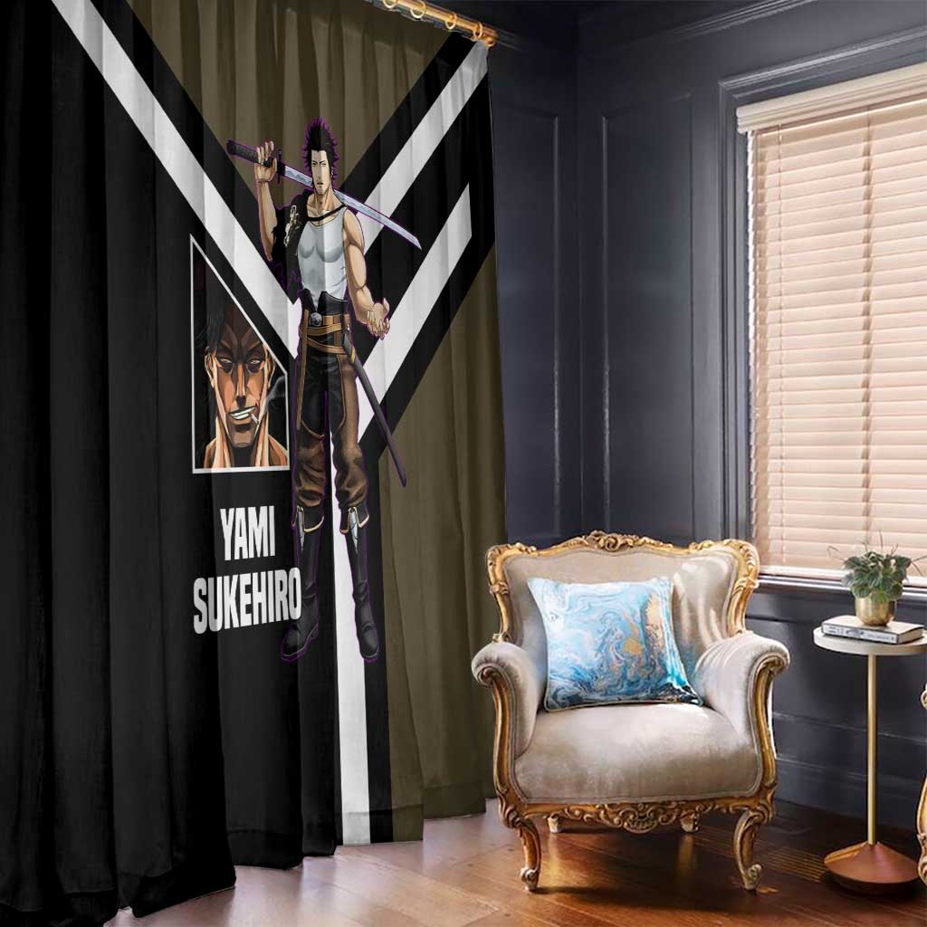 Yami Sukehiro Black Clover Window Curtain with Dark Magic Pose and Powerful Battle Design - The Mazicc