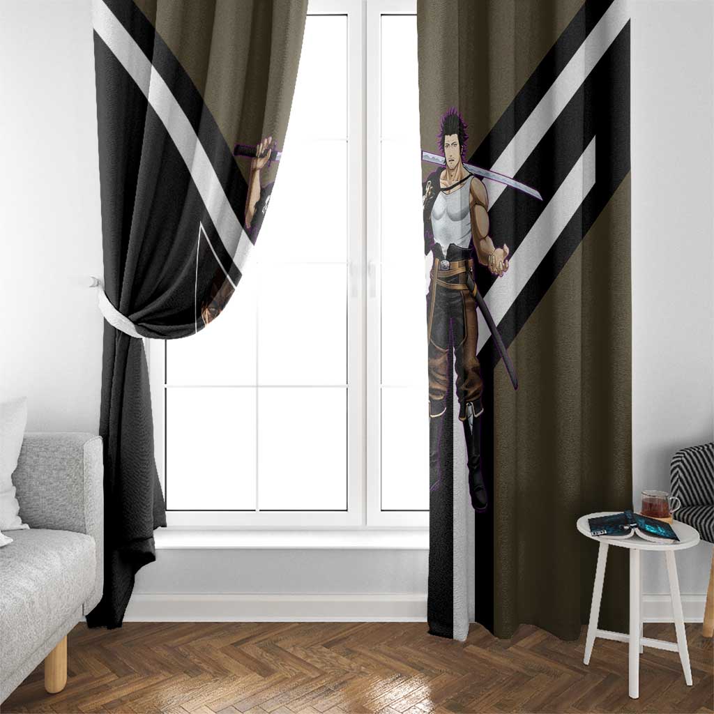 Yami Sukehiro Black Clover Window Curtain with Dark Magic Pose and Powerful Battle Design - The Mazicc