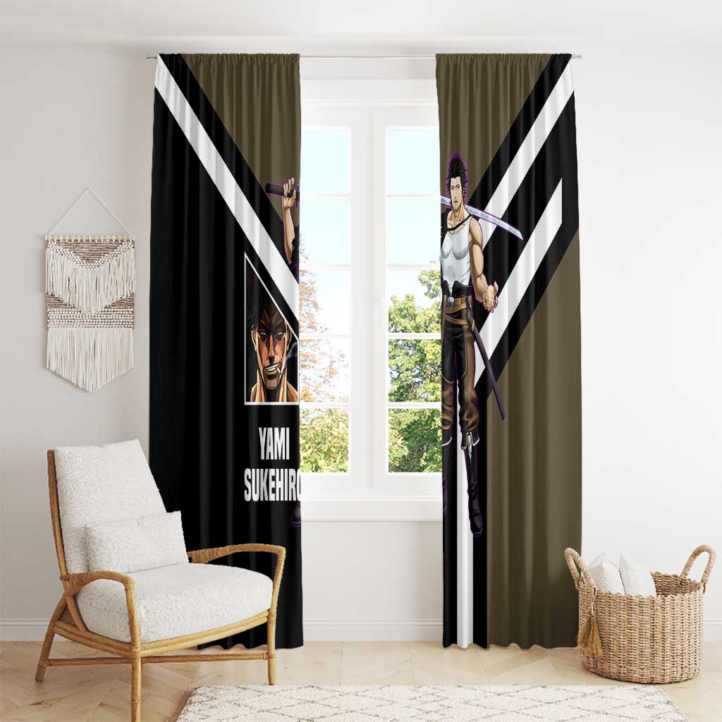 Yami Sukehiro Black Clover Window Curtain with Dark Magic Pose and Powerful Battle Design - The Mazicc