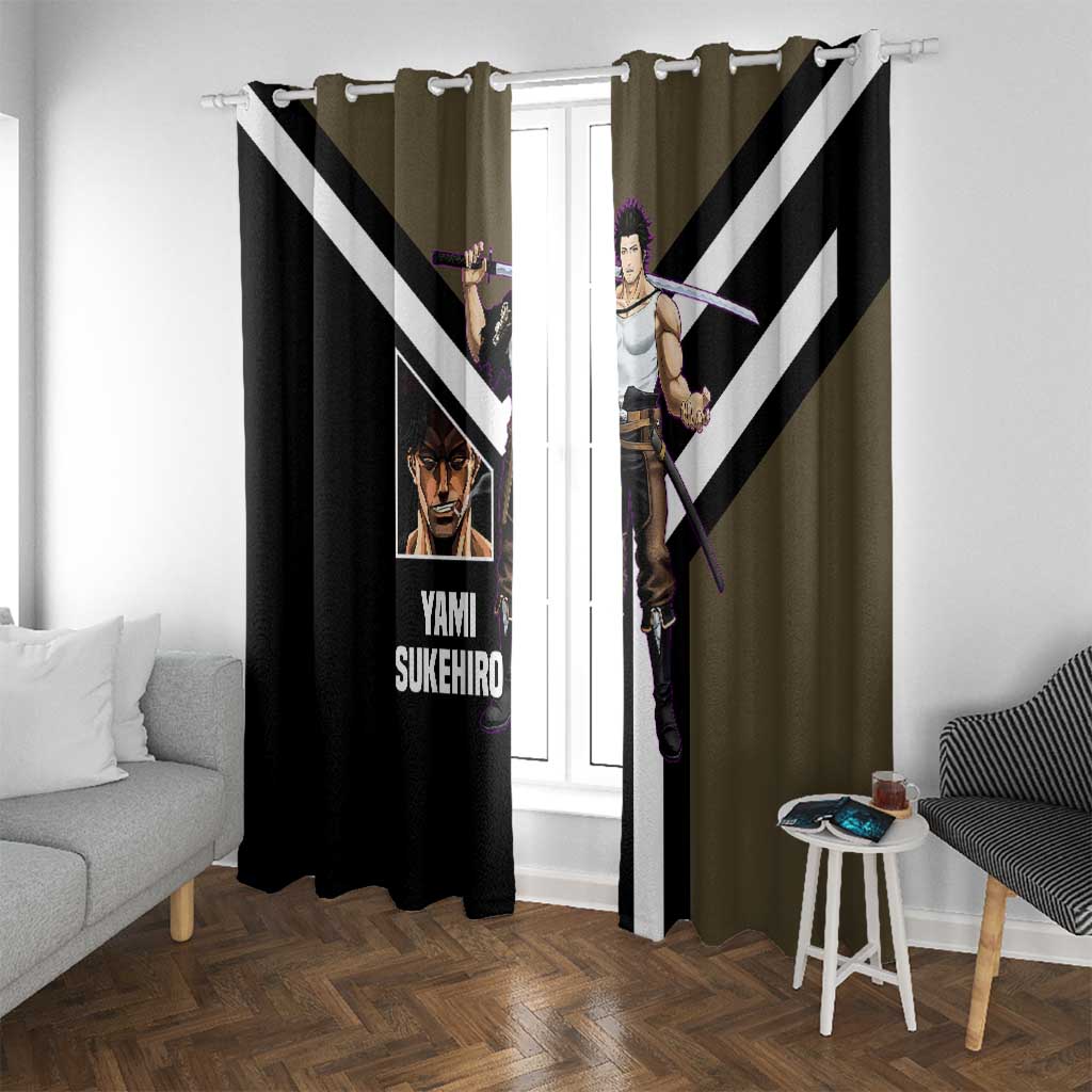 Yami Sukehiro Black Clover Window Curtain with Dark Magic Pose and Powerful Battle Design - The Mazicc