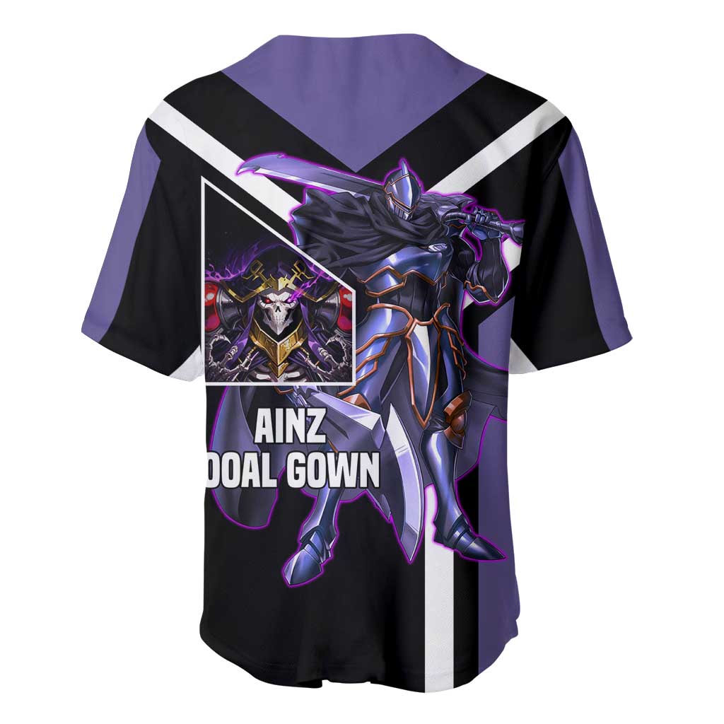 Ainz Ooal Gown Overlord Baseball Jersey with Skeletal Mage Pose and Dark Fantasy Design - The Mazicc