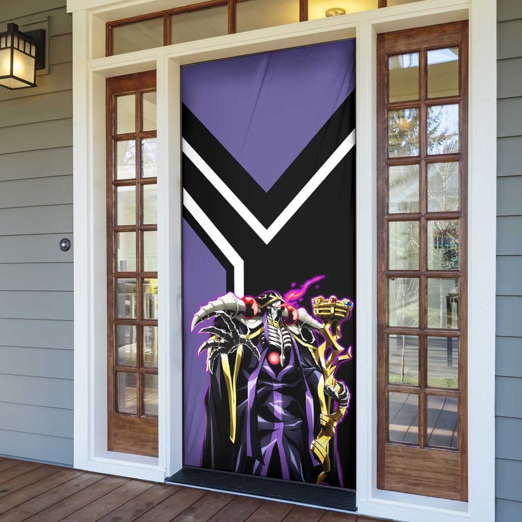 Ainz Ooal Gown Overlord Door Cover with Skeletal Mage Pose and Dark Fantasy Design - The Mazicc