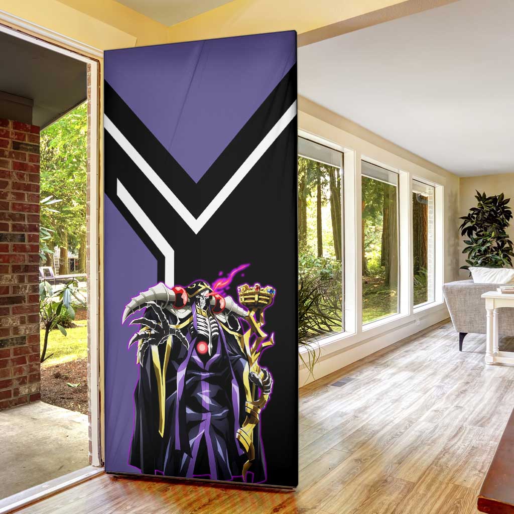 Ainz Ooal Gown Overlord Door Cover with Skeletal Mage Pose and Dark Fantasy Design - The Mazicc