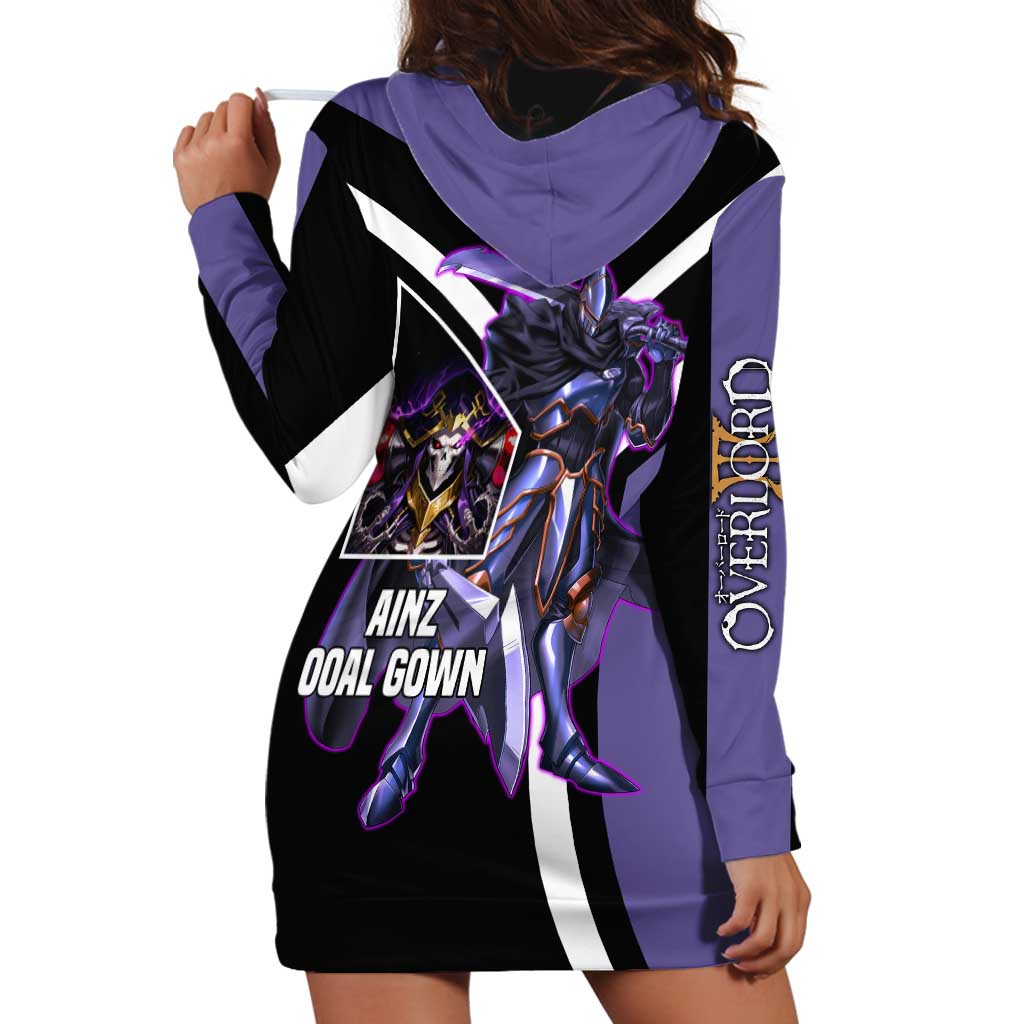 Ainz Ooal Gown Overlord Hoodie Dress with Skeletal Mage Pose and Dark Fantasy Design - The Mazicc