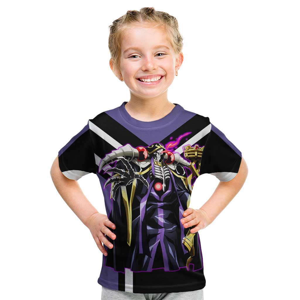 Ainz Ooal Gown Overlord Kid T Shirt with Skeletal Mage Pose and Dark Fantasy Design - The Mazicc