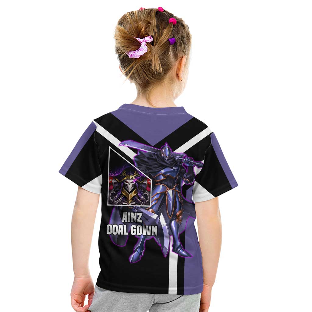 Ainz Ooal Gown Overlord Kid T Shirt with Skeletal Mage Pose and Dark Fantasy Design - The Mazicc