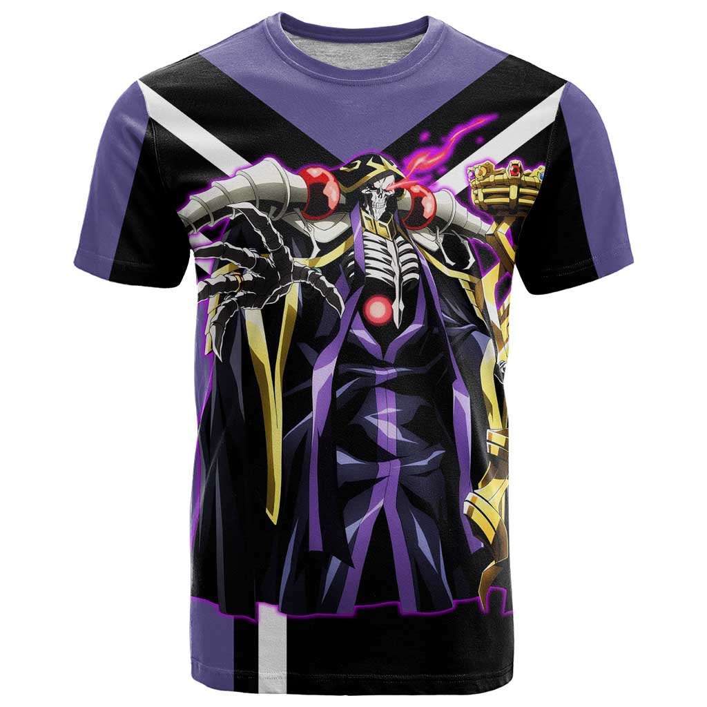 Ainz Ooal Gown Overlord T Shirt with Skeletal Mage Pose and Dark Fantasy Design - The Mazicc