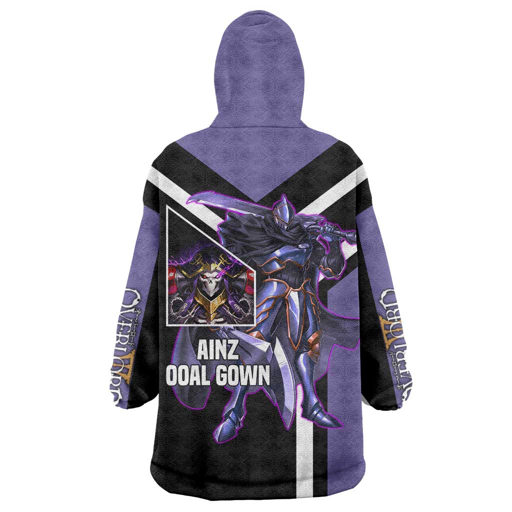 Ainz Ooal Gown Overlord Wearable Blanket Hoodie with Skeletal Mage Pose and Dark Fantasy Design - The Mazicc