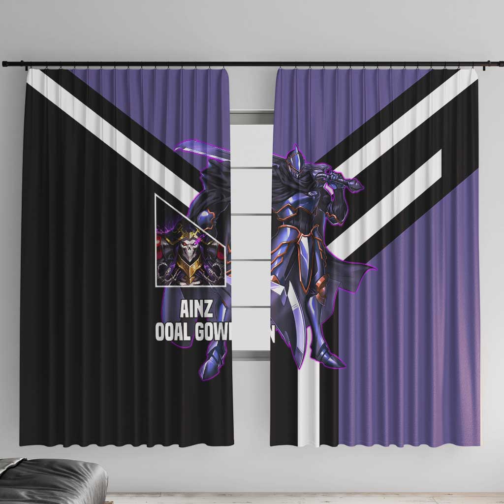 Ainz Ooal Gown Overlord Window Curtain with Skeletal Mage Pose and Dark Fantasy Design - The Mazicc