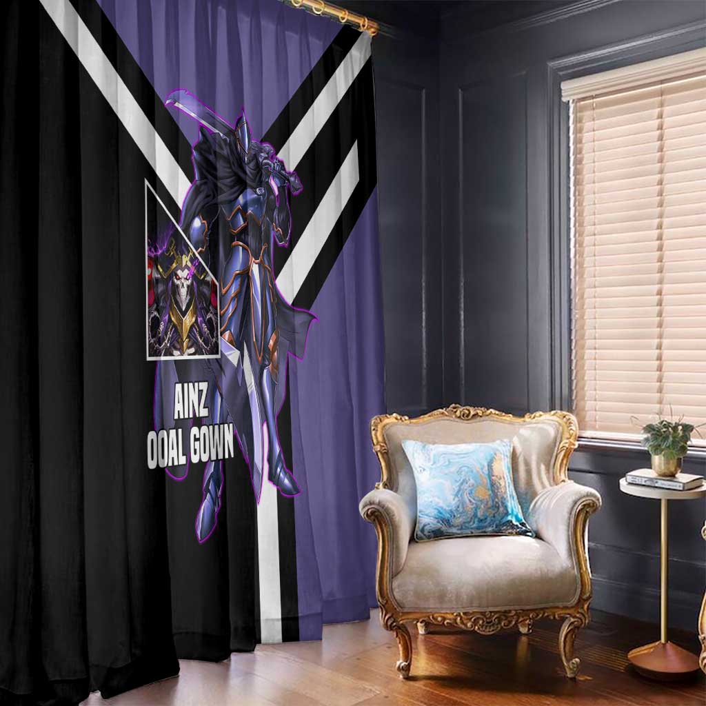 Ainz Ooal Gown Overlord Window Curtain with Skeletal Mage Pose and Dark Fantasy Design - The Mazicc