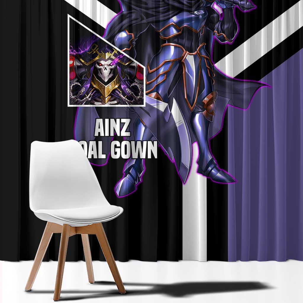 Ainz Ooal Gown Overlord Window Curtain with Skeletal Mage Pose and Dark Fantasy Design - The Mazicc