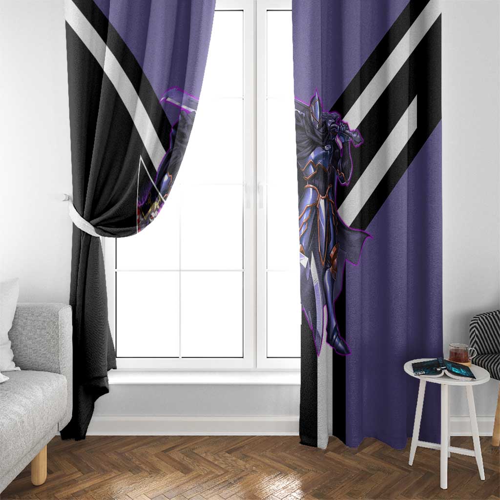 Ainz Ooal Gown Overlord Window Curtain with Skeletal Mage Pose and Dark Fantasy Design - The Mazicc