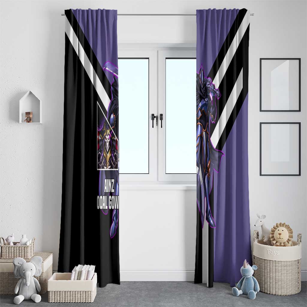 Ainz Ooal Gown Overlord Window Curtain with Skeletal Mage Pose and Dark Fantasy Design - The Mazicc