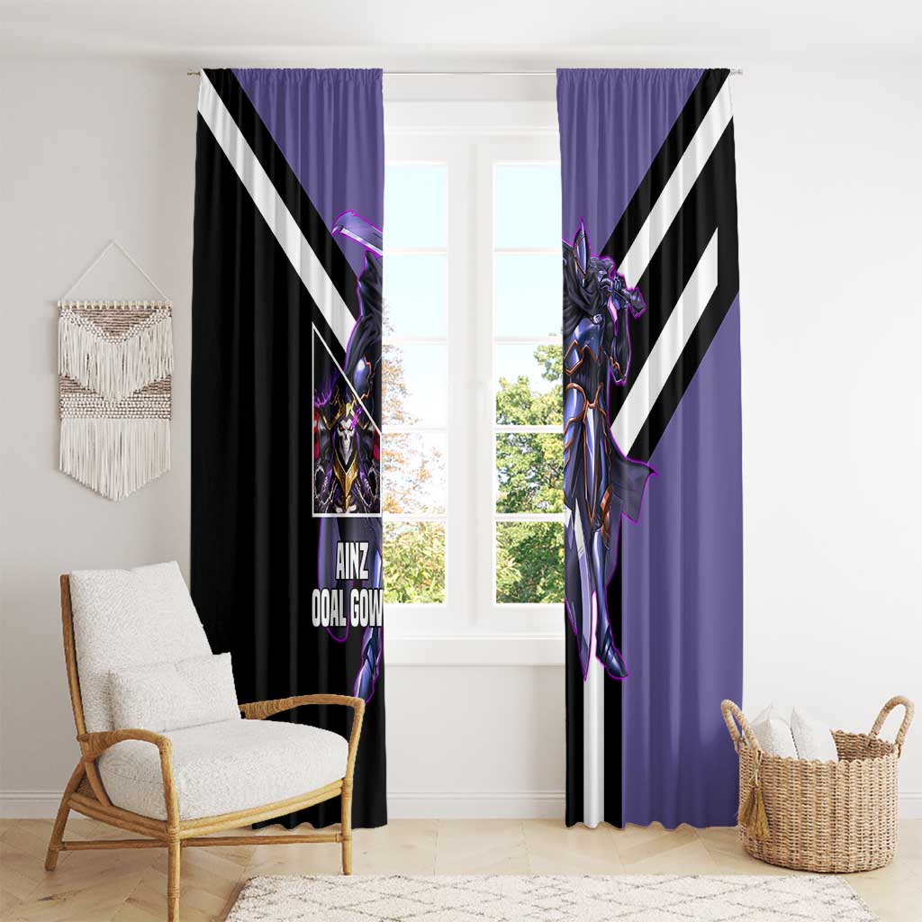 Ainz Ooal Gown Overlord Window Curtain with Skeletal Mage Pose and Dark Fantasy Design - The Mazicc