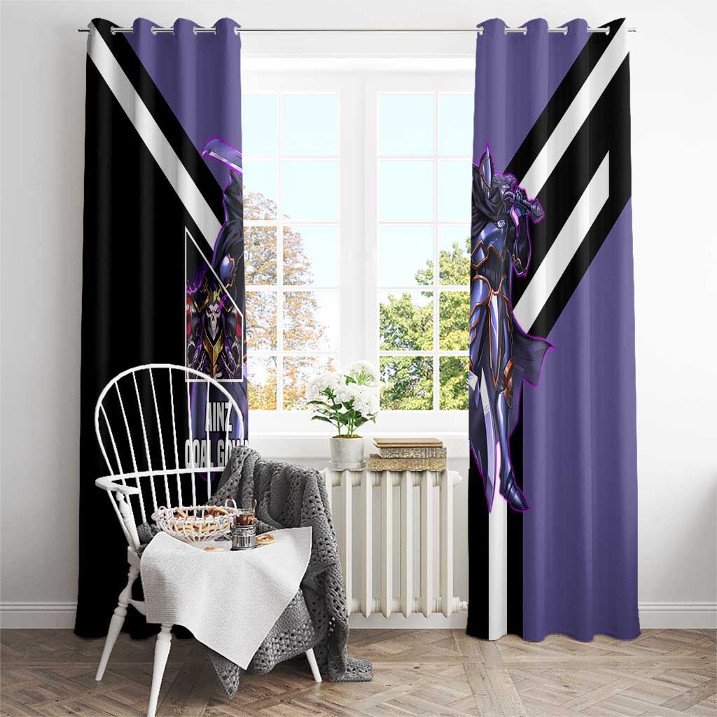 Ainz Ooal Gown Overlord Window Curtain with Skeletal Mage Pose and Dark Fantasy Design - The Mazicc