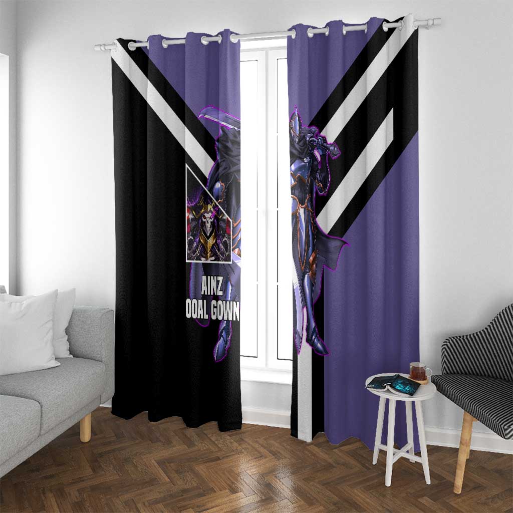 Ainz Ooal Gown Overlord Window Curtain with Skeletal Mage Pose and Dark Fantasy Design - The Mazicc