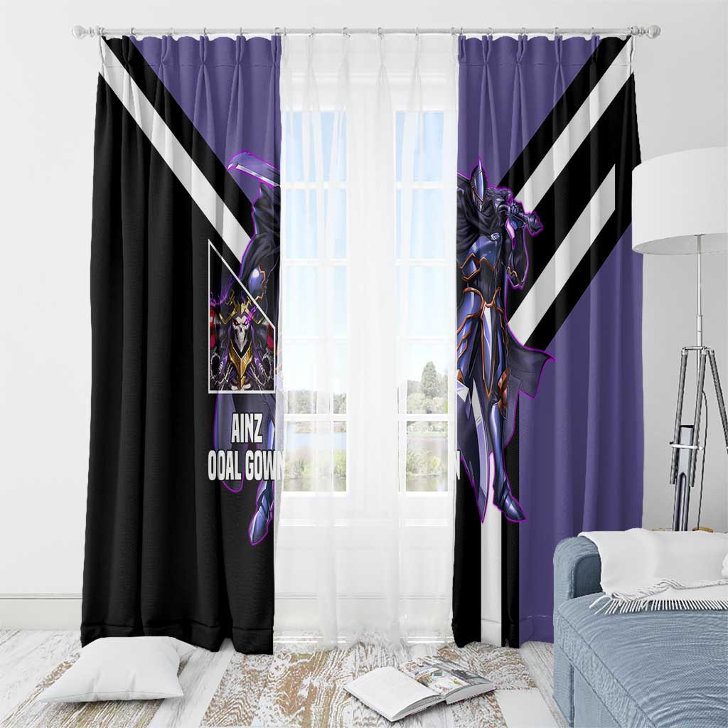 Ainz Ooal Gown Overlord Window Curtain with Skeletal Mage Pose and Dark Fantasy Design - The Mazicc