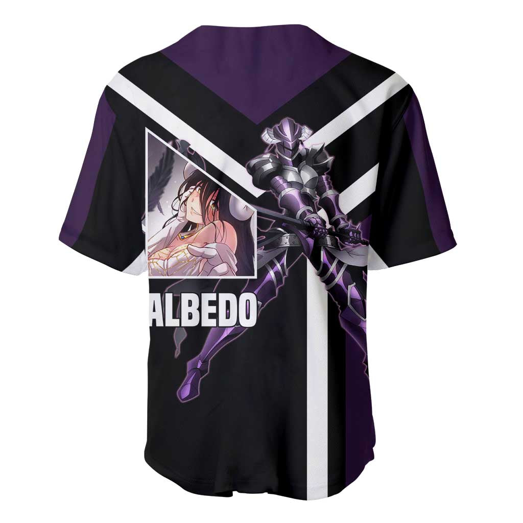 Albedo Overlord Baseball Jersey with Elegant Demon Wings and Dark Fantasy Design - The Mazicc