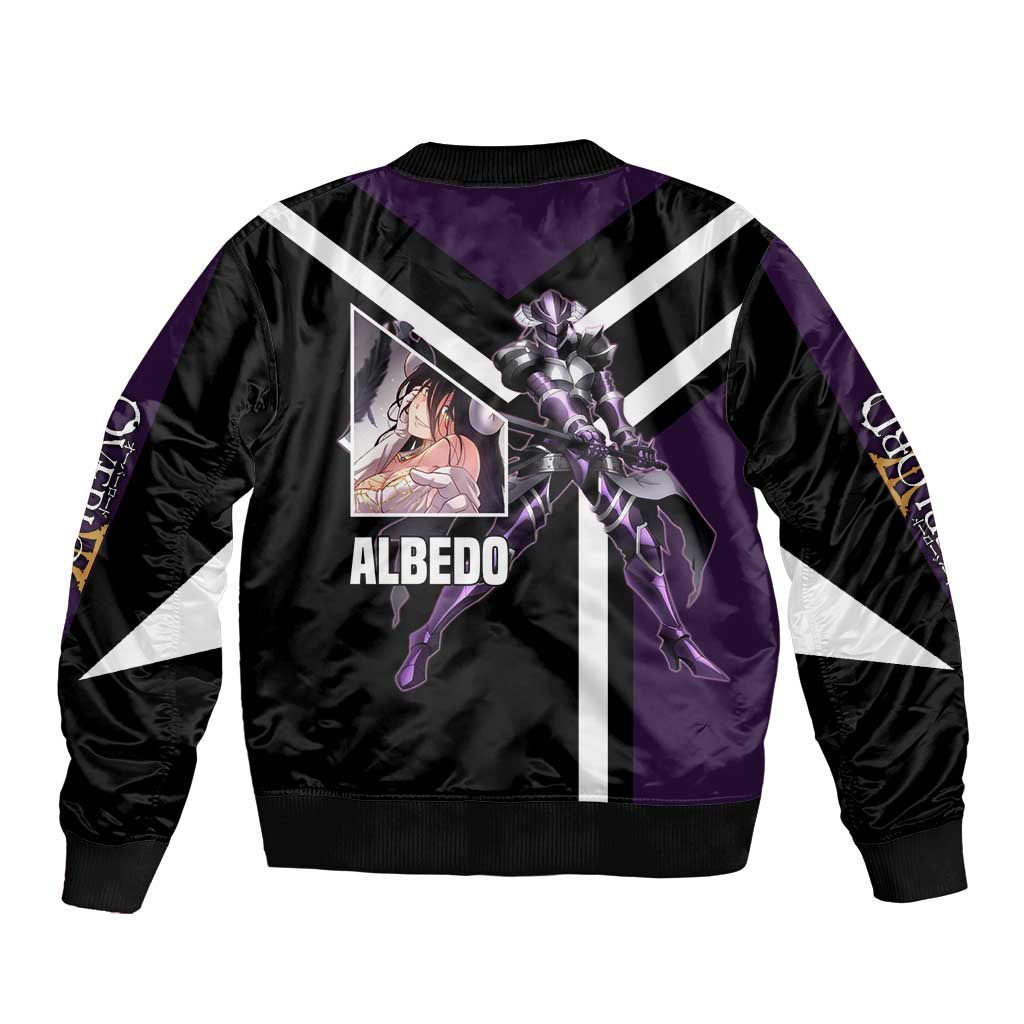 Albedo Overlord Bomber Jacket with Elegant Demon Wings and Dark Fantasy Design - The Mazicc