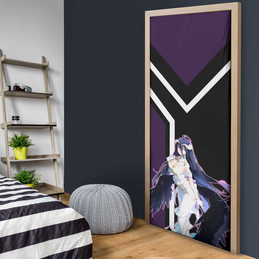 Albedo Overlord Door Cover with Elegant Demon Wings and Dark Fantasy Design - The Mazicc