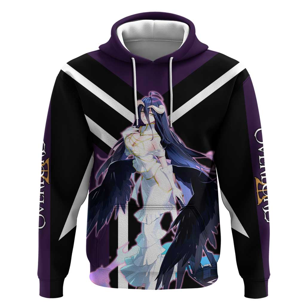 Albedo Overlord Hoodie with Elegant Demon Wings and Dark Fantasy Design - The Mazicc