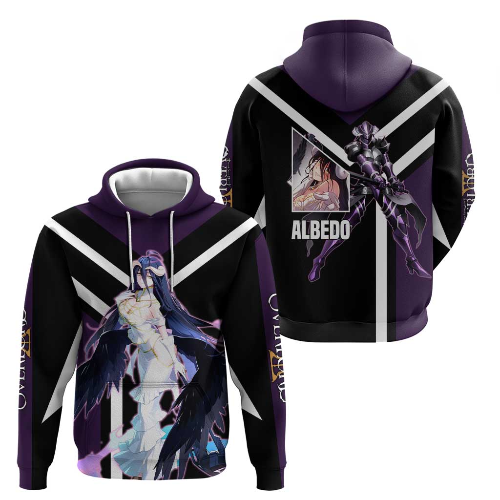Albedo Overlord Hoodie with Elegant Demon Wings and Dark Fantasy Design - The Mazicc
