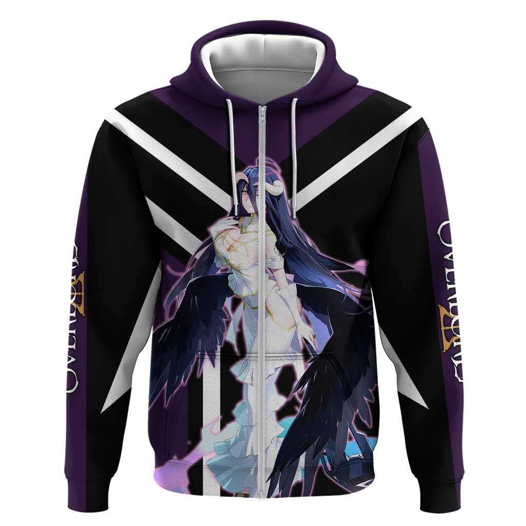 Albedo Overlord Hoodie with Elegant Demon Wings and Dark Fantasy Design - The Mazicc