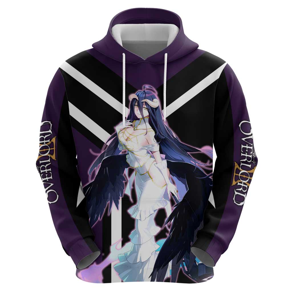 Albedo Overlord Hoodie with Elegant Demon Wings and Dark Fantasy Design - The Mazicc