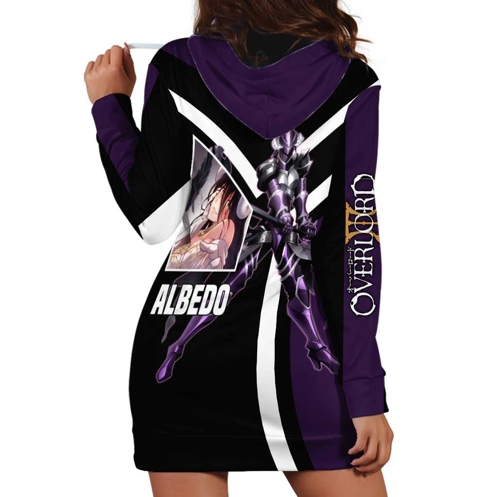 Albedo Overlord Hoodie Dress with Elegant Demon Wings and Dark Fantasy Design - The Mazicc