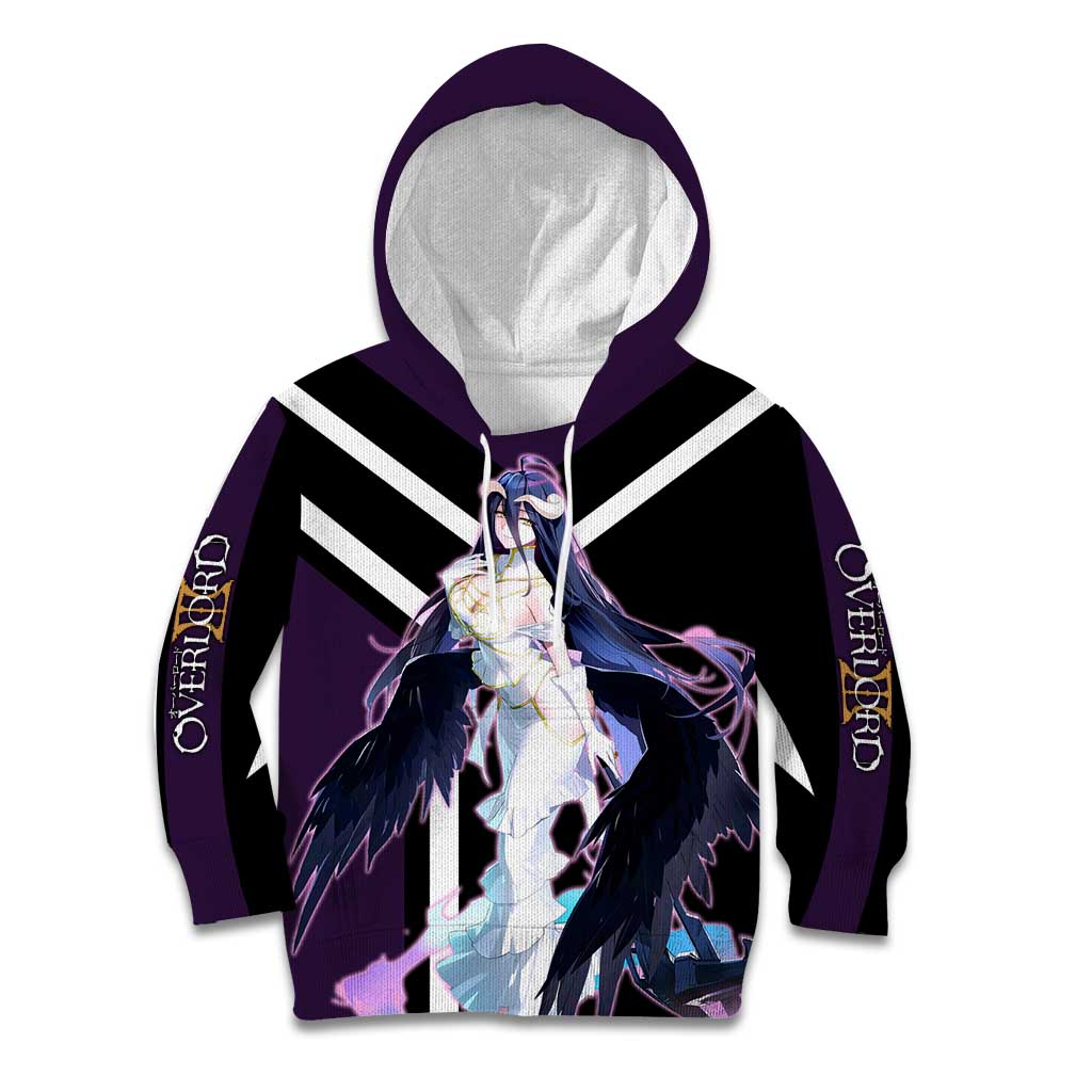 Albedo Overlord Kid Hoodie with Elegant Demon Wings and Dark Fantasy Design - The Mazicc
