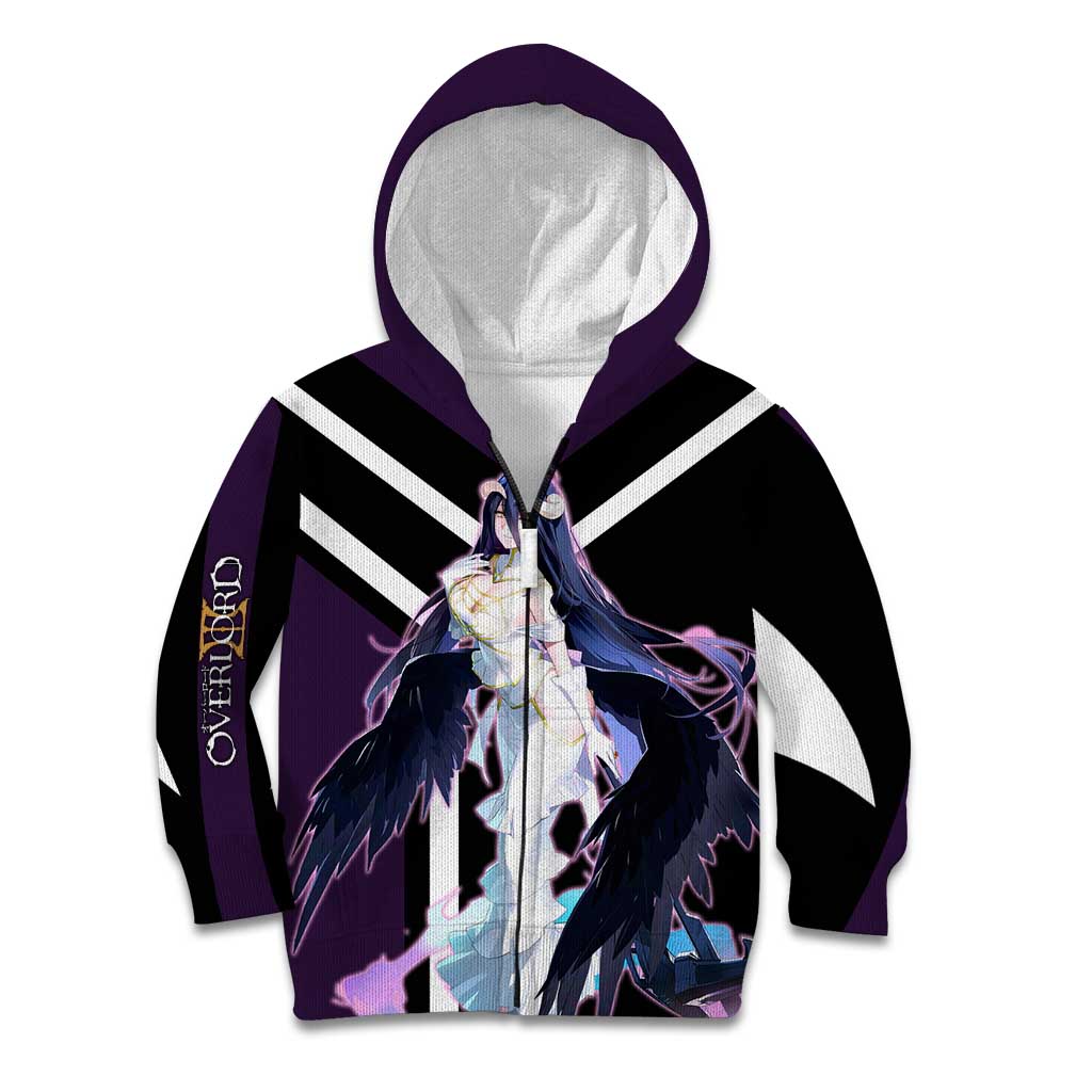 Albedo Overlord Kid Hoodie with Elegant Demon Wings and Dark Fantasy Design - The Mazicc