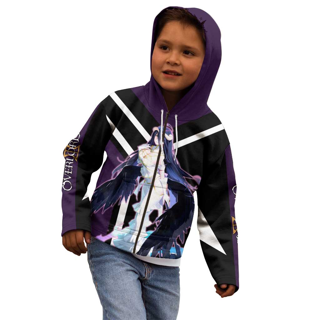 Albedo Overlord Kid Hoodie with Elegant Demon Wings and Dark Fantasy Design - The Mazicc