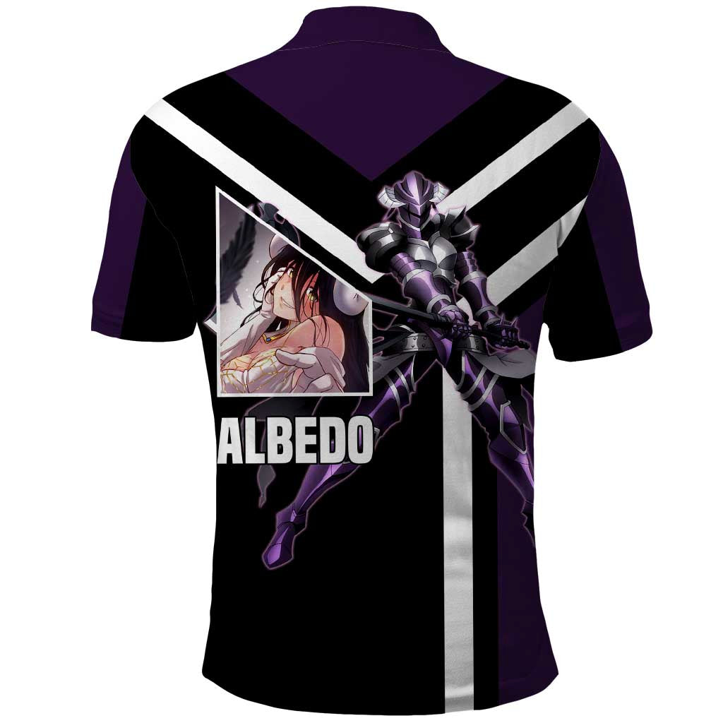 Albedo Overlord Polo Shirt with Elegant Demon Wings and Dark Fantasy Design - The Mazicc