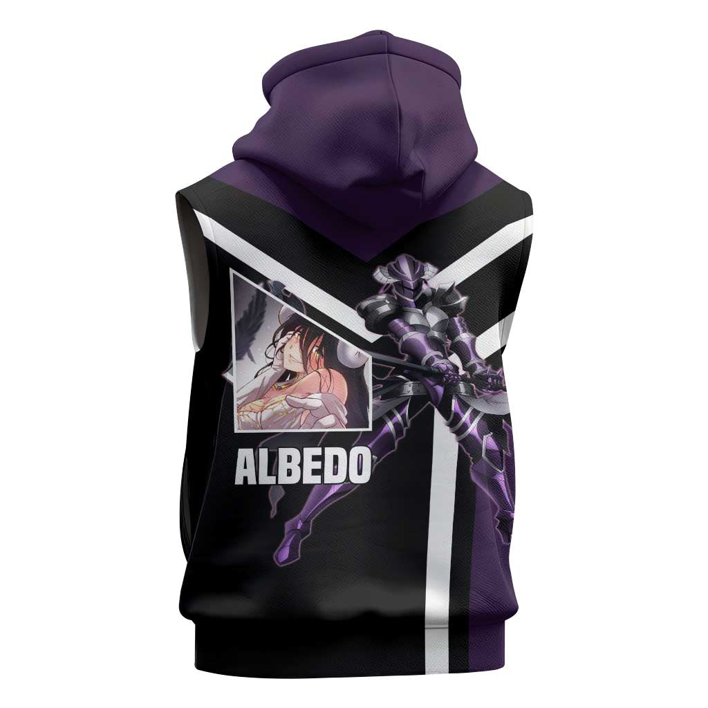 Albedo Overlord Sleeveless Hoodie with Elegant Demon Wings and Dark Fantasy Design - The Mazicc
