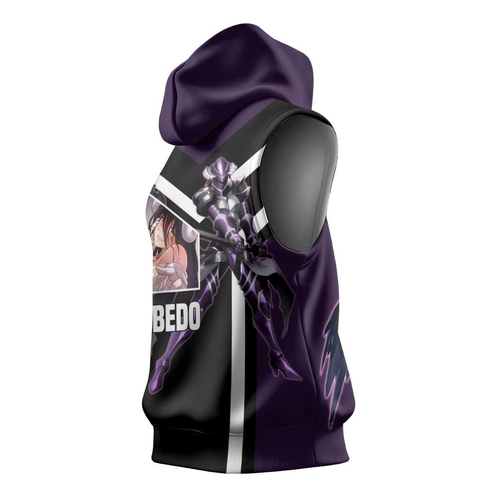 Albedo Overlord Sleeveless Hoodie with Elegant Demon Wings and Dark Fantasy Design - The Mazicc