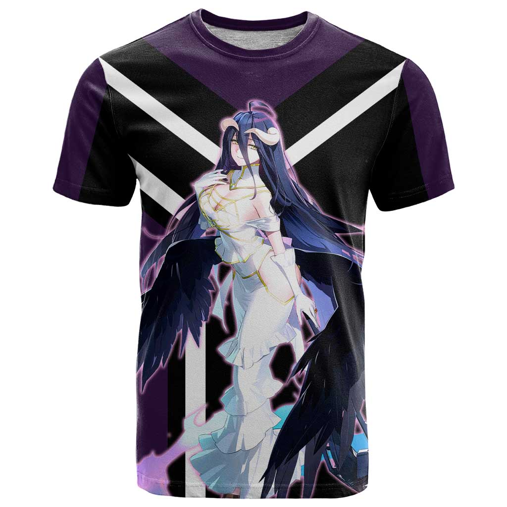 Albedo Overlord T Shirt with Elegant Demon Wings and Dark Fantasy Design - The Mazicc