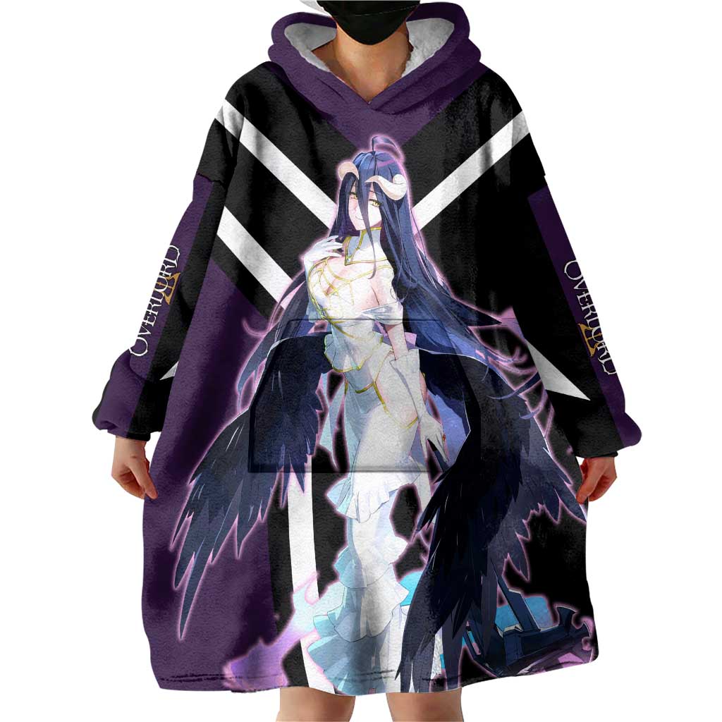 Albedo Overlord Wearable Blanket Hoodie with Elegant Demon Wings and Dark Fantasy Design - The Mazicc