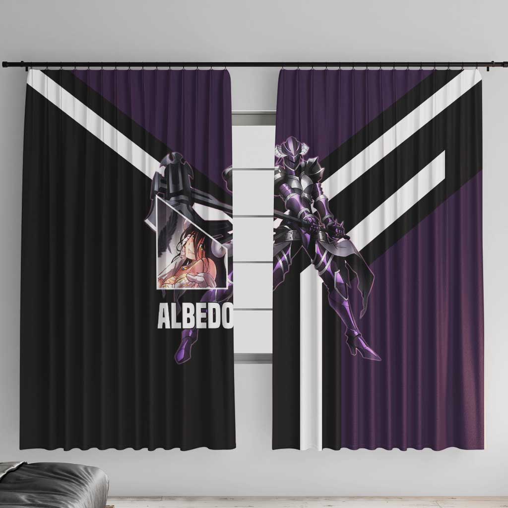 Albedo Overlord Window Curtain with Elegant Demon Wings and Dark Fantasy Design - The Mazicc