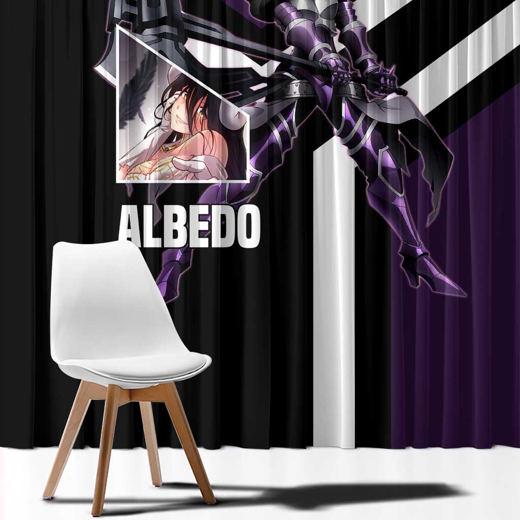 Albedo Overlord Window Curtain with Elegant Demon Wings and Dark Fantasy Design - The Mazicc