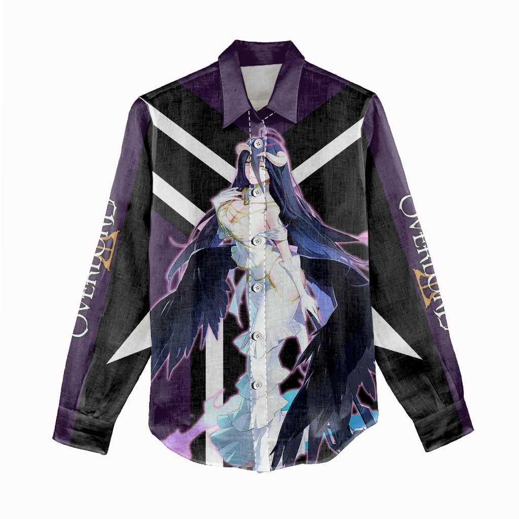 Albedo Overlord Women Casual Shirt with Elegant Demon Wings and Dark Fantasy Design - The Mazicc