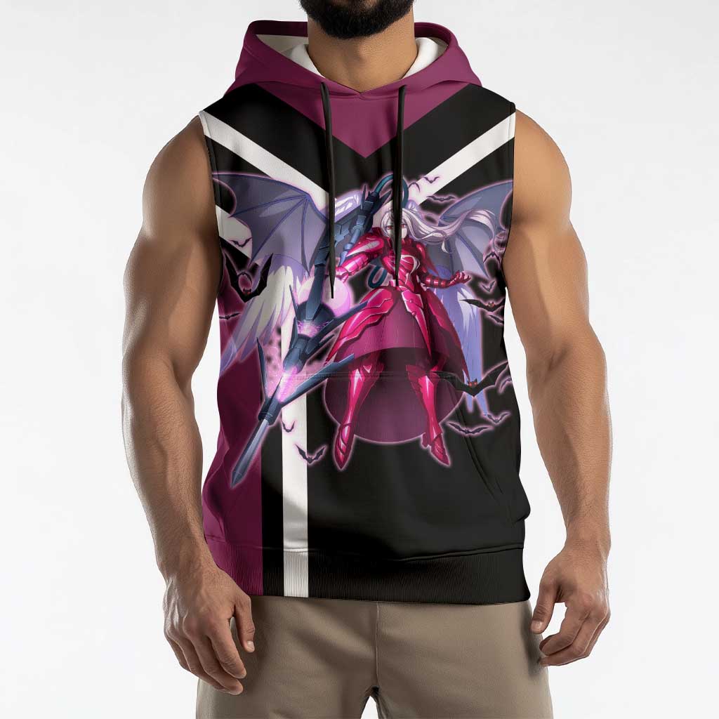 Shalltear Bloodfallen Overlord Sleeveless Hoodie with Vampire Pose and Dark Gothic Design - The Mazicc