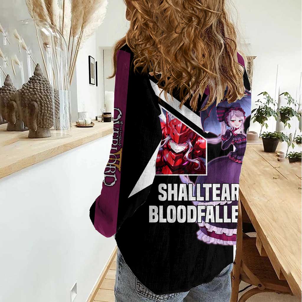 Shalltear Bloodfallen Overlord Women Casual Shirt with Vampire Pose and Dark Gothic Design - The Mazicc