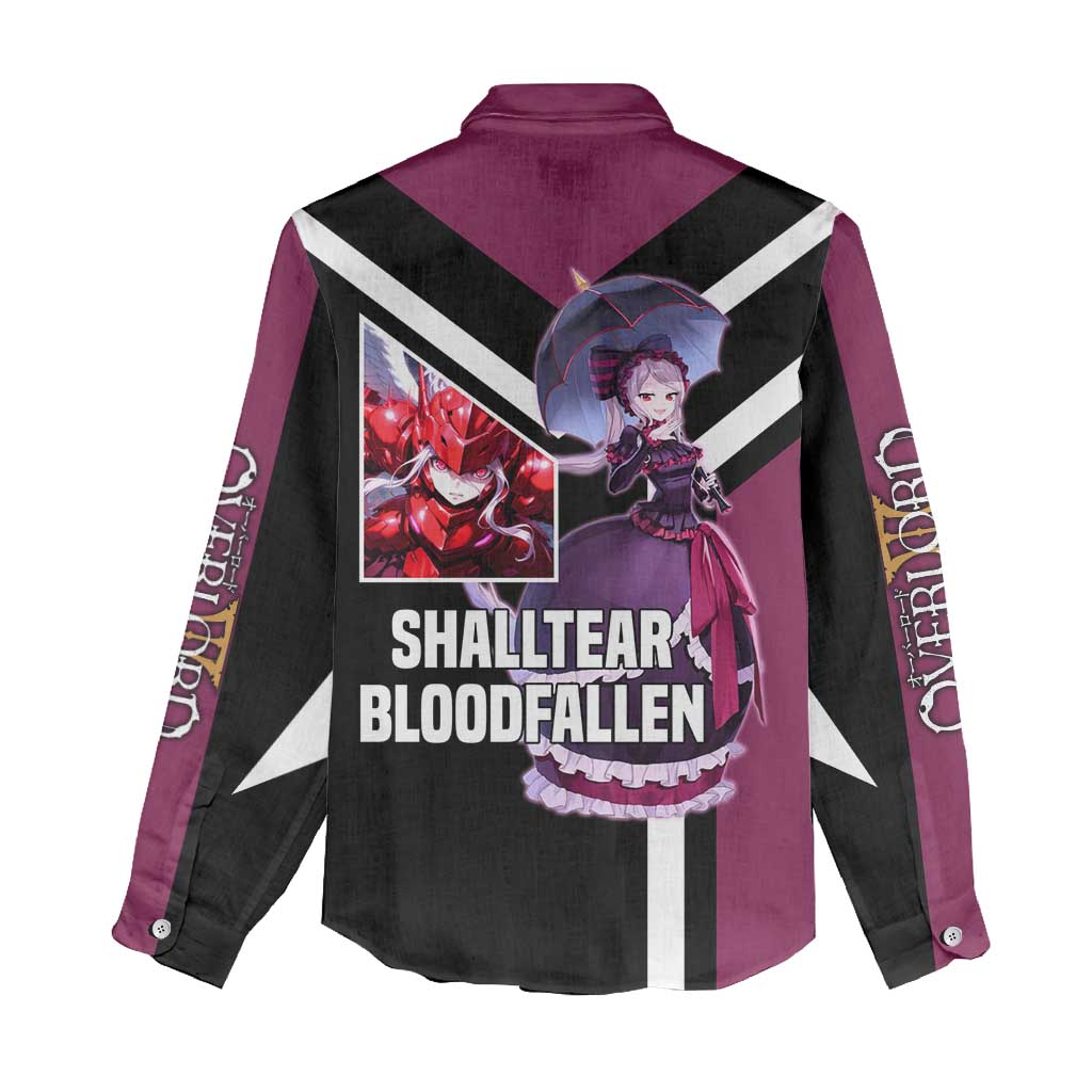 Shalltear Bloodfallen Overlord Women Casual Shirt with Vampire Pose and Dark Gothic Design - The Mazicc