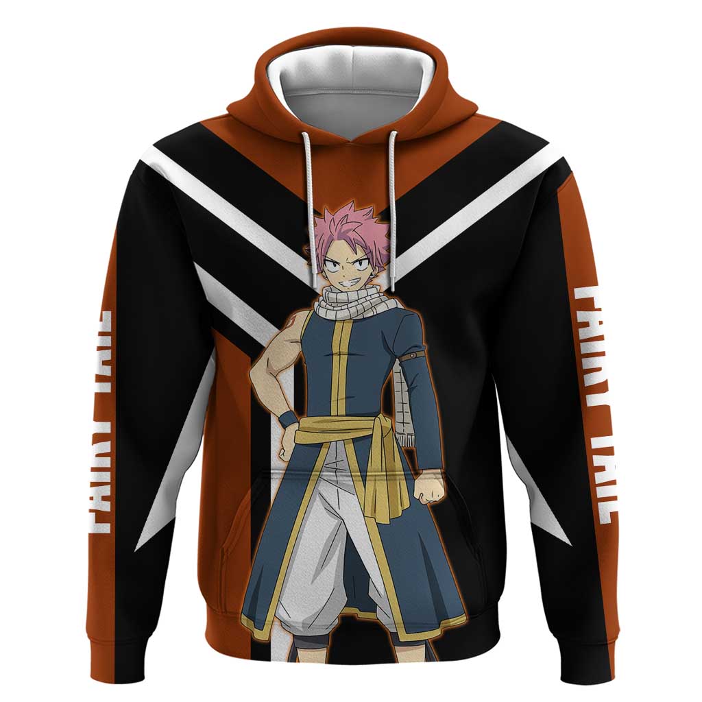 Natsu Dragneel Fairy Tail Hoodie with Fire Magic Pose and Fiery Action Design - The Mazicc